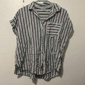 ANA brand striped button down short sleeve shirt, hardly worn. Size large